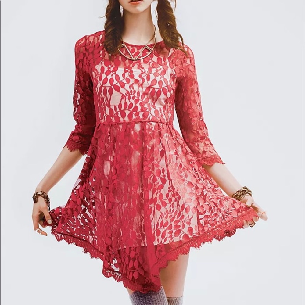 Free people floral mesh dress